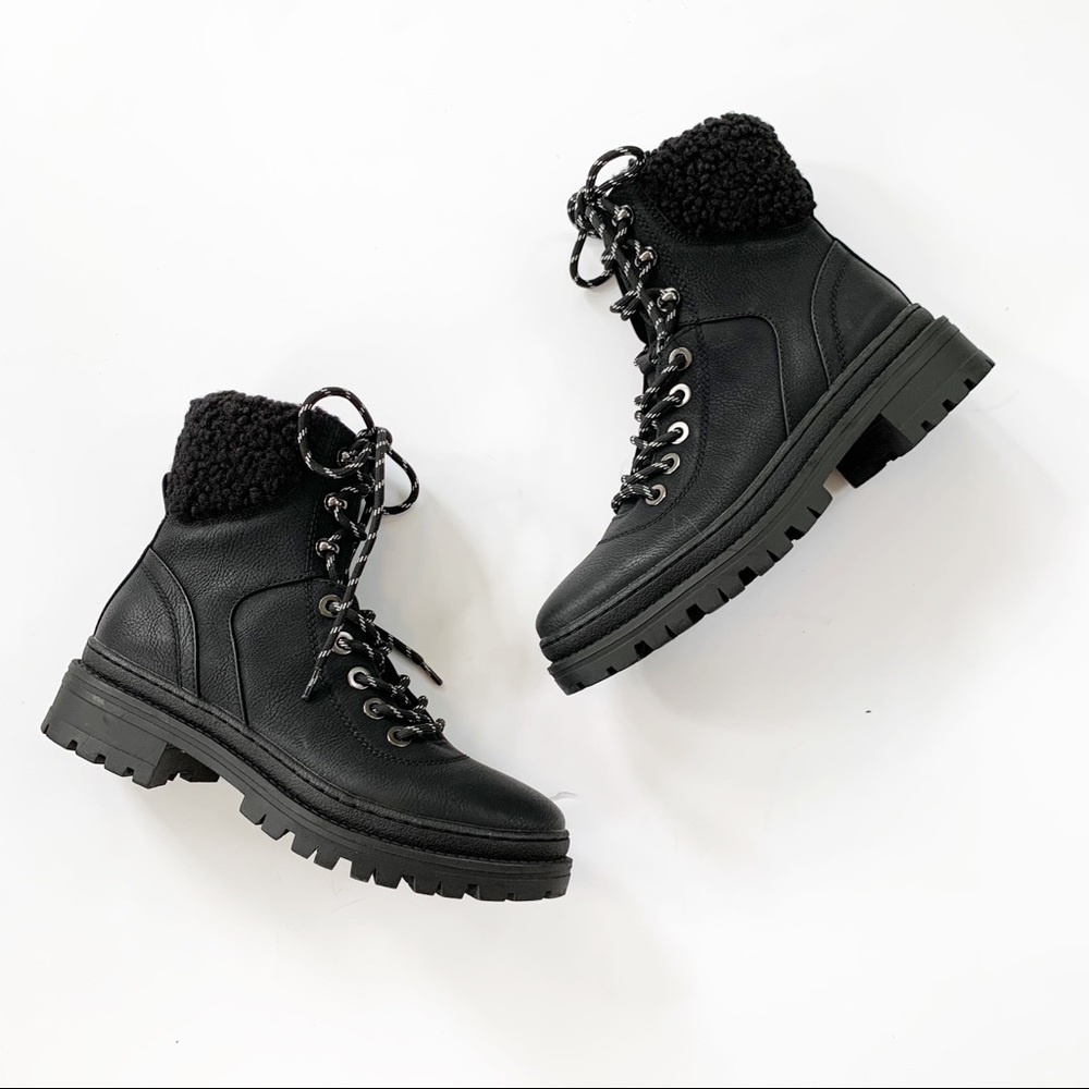 Steve Madden Keystone Faux Fur Leather Combat Boot - Picture 7 of 16